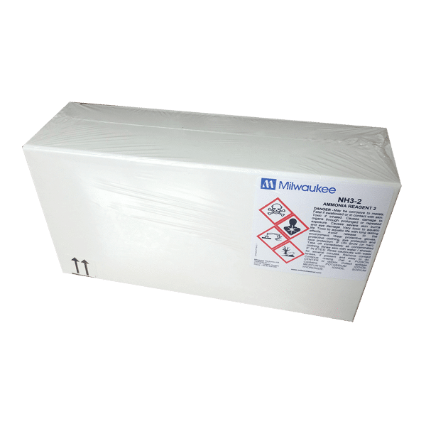 Milwaukee Mi507-100 Ammonia Low Range reagent set for 100 tests includes NH3-1 and NH3-2 20ml bottles.