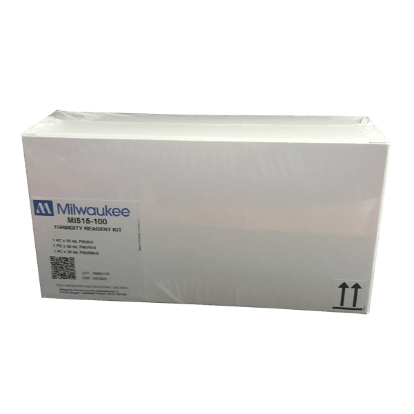 Milwaukee Mi515-100 Reagent kit includes 0 FNU, 10 FNU and 500 FNU calibration standards.